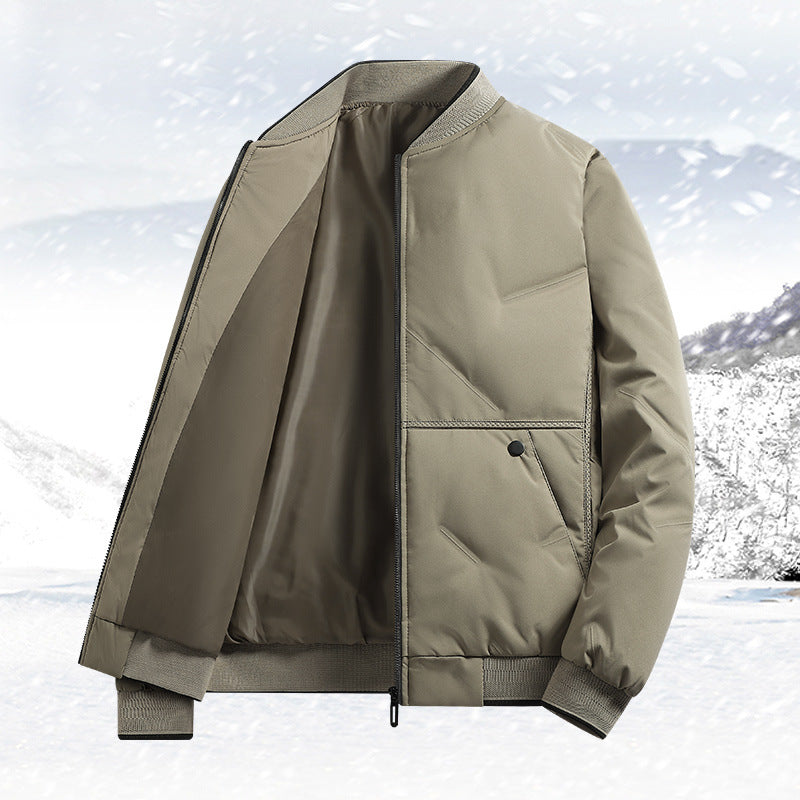 Herren Isolierte Stepp-Bomberjacke mit Softshell-Obermaterial, wärmendem thermischem Futter und Druckknopf-Einsatztaschen – Brevano