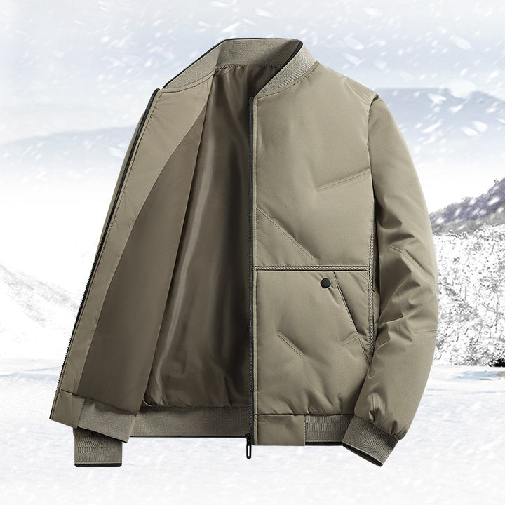 Herren Isolierte Stepp-Bomberjacke mit Softshell-Obermaterial, wärmendem thermischem Futter und Druckknopf-Einsatztaschen – Brevano