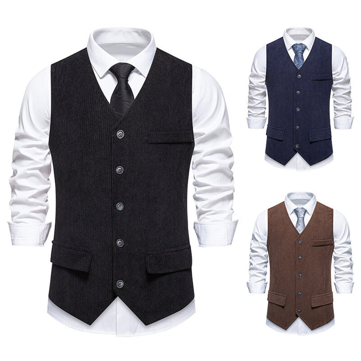 Herren elegante Anzugweste mit feinen strukturierten Details Echoarchiv