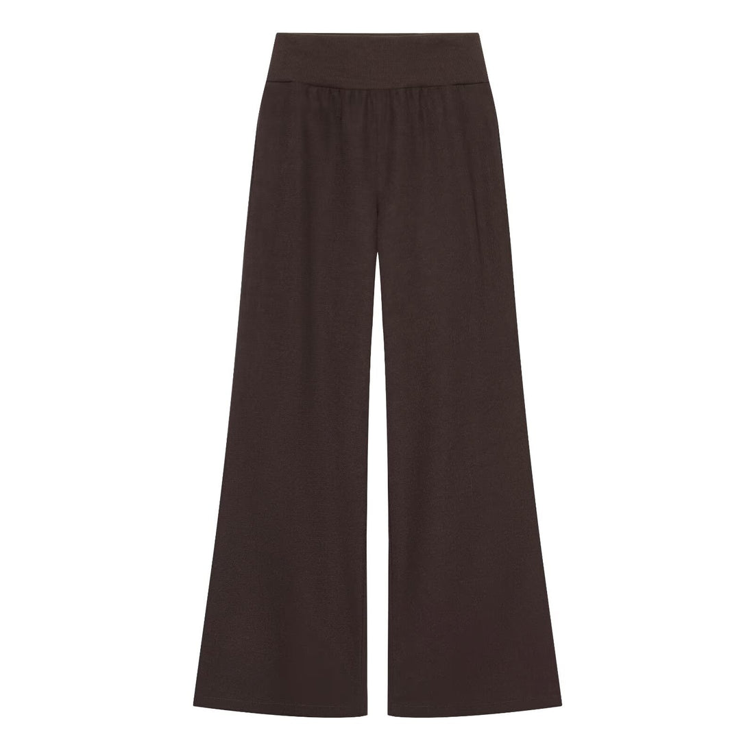 Damen Weite Jersey-Palazzohose mit hohem Rippbund und ausgestelltem Bein Echoarchiv