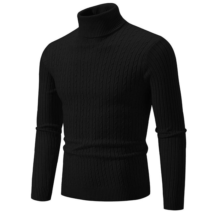 Herren nan Rollkragenpullover mit Zopfstrick und schlanker Passform Echo Archiv