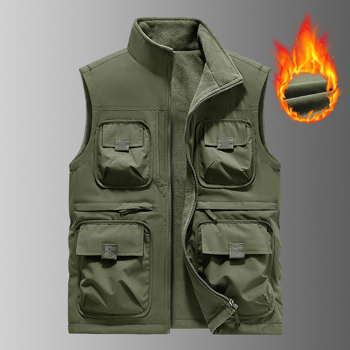Herren Multifunktionale Thermo-Outdoorweste mit Fleece-Innenfutter und Mehrfachtaschen – Marzano