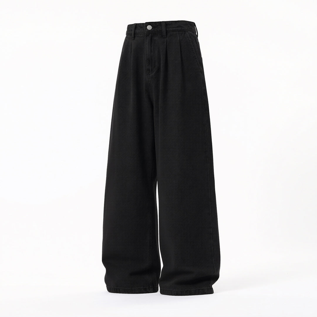Damen Extraweite High‑Waist Denim‑Palazzohose mit soften Bundfalten Echo Archiv