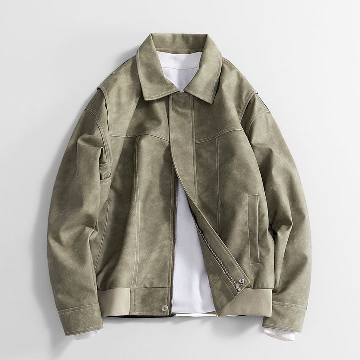 Herren Moderne Blousonjacke aus Kunstleder Echo Archiv