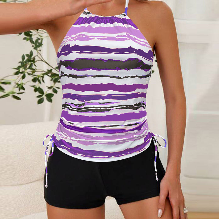 Damen Tankini-Oberteil mit verstellbaren Riemen und raffiniertem Wickeldetail Echo Archiv