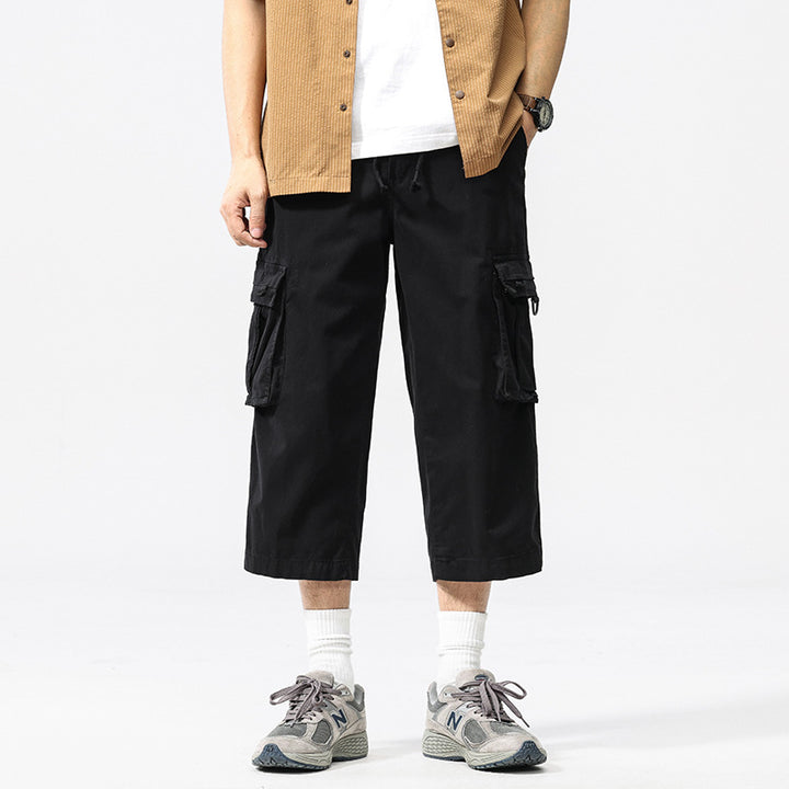 Herren halblange Utility-Cargohose aus Baumwoll-Twill mit weitem Bein und Multifachtaschen Echo Archiv