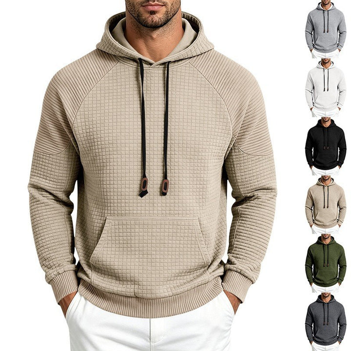 Herren Thermo-Waffel-Hoodie mit Raglanärmeln und Kängurutasche Echoarchiv