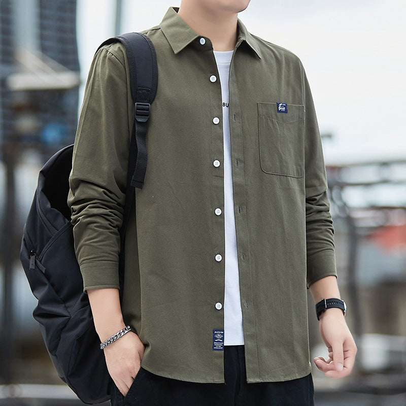 Herren Baumwoll-Overshirt im Casual-Look mit Brusttasche & Hemdkragen Echoarchiv