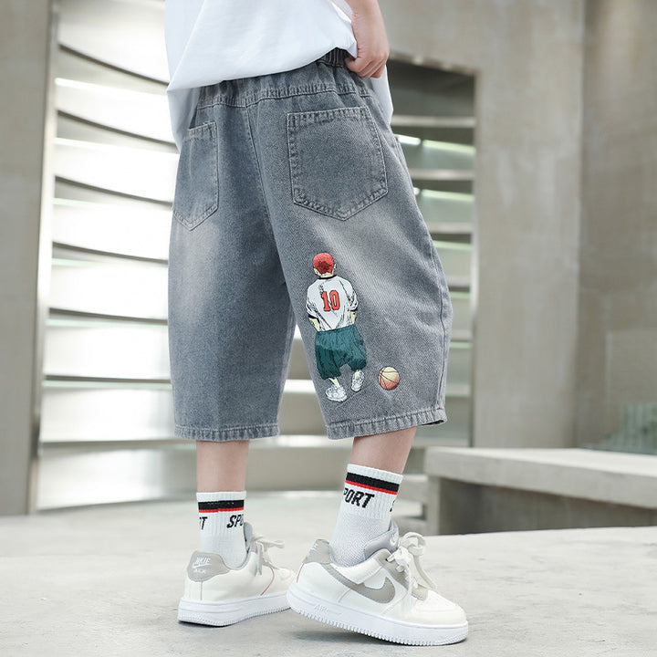 Unisex lässige Denim-Shorts mit kreativen Applikationen Echo Archiv