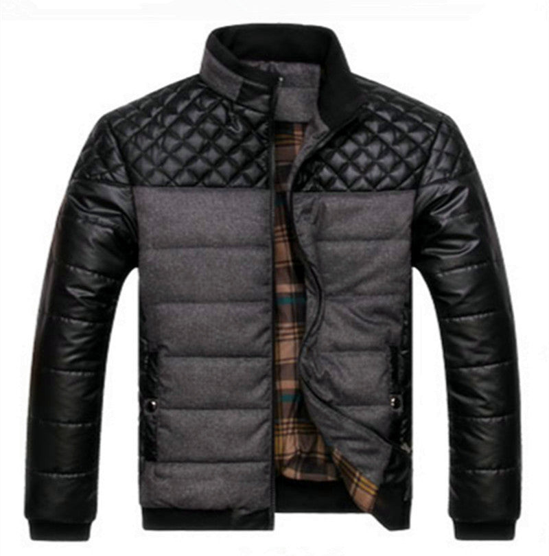 Herren Steppjacke im Materialmix mit wattierter Füllung und Stehkragen Echo Archiv