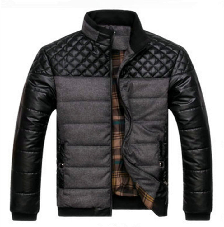 Herren Steppjacke im Materialmix mit wattierter Füllung und Stehkragen Echo Archiv