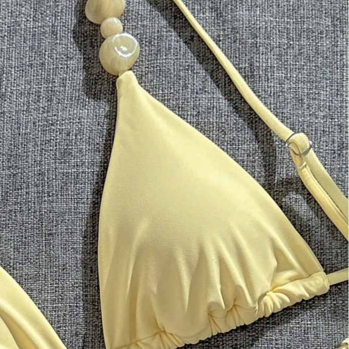 Damen Triangel-Bikini mit dekorativen Perlenakzenten und feinem Minimaldesign Echo Archiv