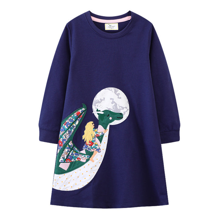 Mädchen Sweatkleid mit zauberhaftem Drachenmotiv Echo Archiv