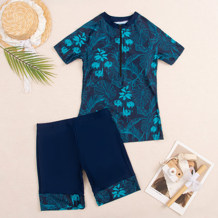 Damen Sportlicher Zweiteiler Badeanzug mit modernem Floral-Design Echo Archiv