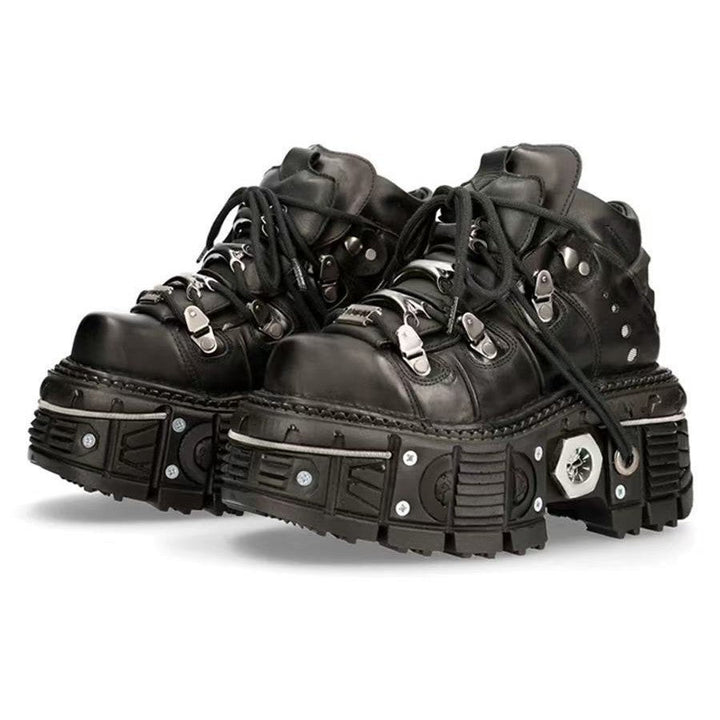 Damen Stabile High-Top Stiefel mit robuster Gummisohle Echoarchiv