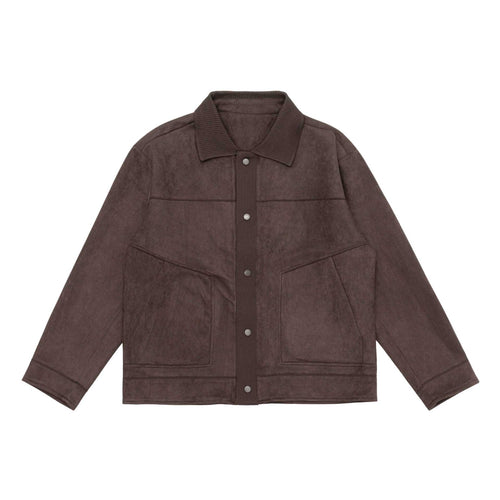 Herren Overshirt-Jacke aus strukturiertem Velours mit Rippenkragen Echoarchiv