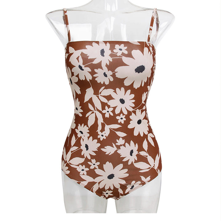 Damen Einteiler Badeanzug mit floralem Design und verstellbaren Trägern Echo Archiv