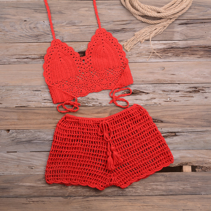 Häkel-Bikini-Set für Damen mit Zierstoff und verstellbaren Trägern – Echo Archiv