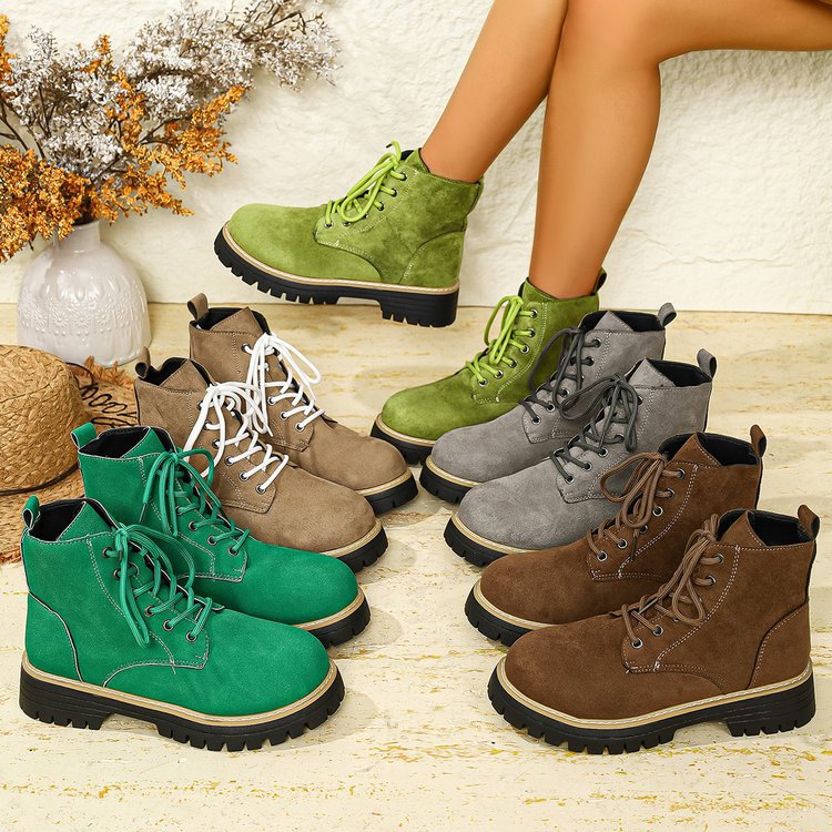 Damen nan Schnür-Stiefelette in Veloursoptik mit warmem Innenfutter, gepolstertem Schaft und robuster Profilsohle Echo Archiv