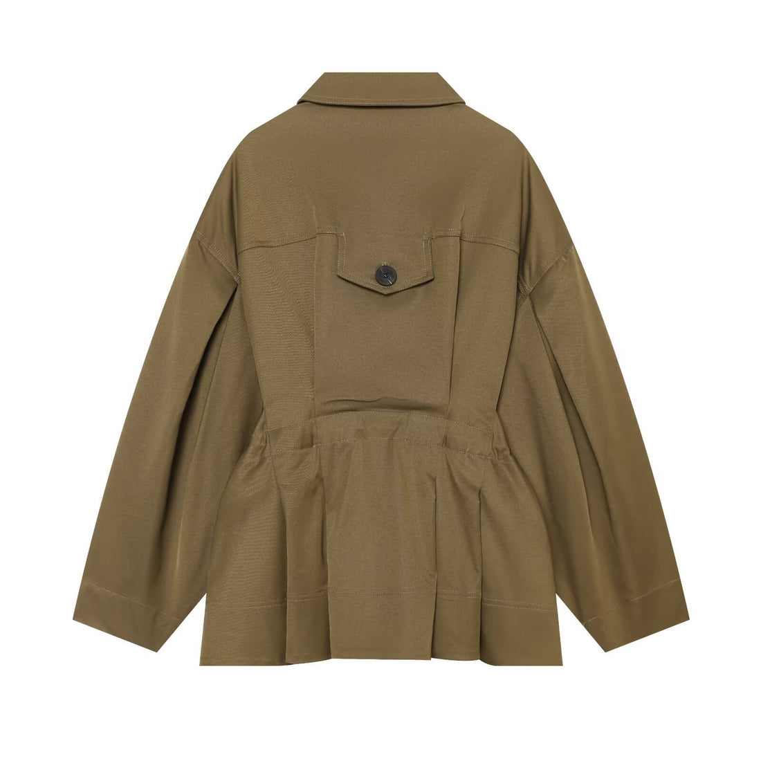Damen Kurzjacke im Utility‑Stil mit weitem Schnitt und großen Klappentaschen Echoarchiv