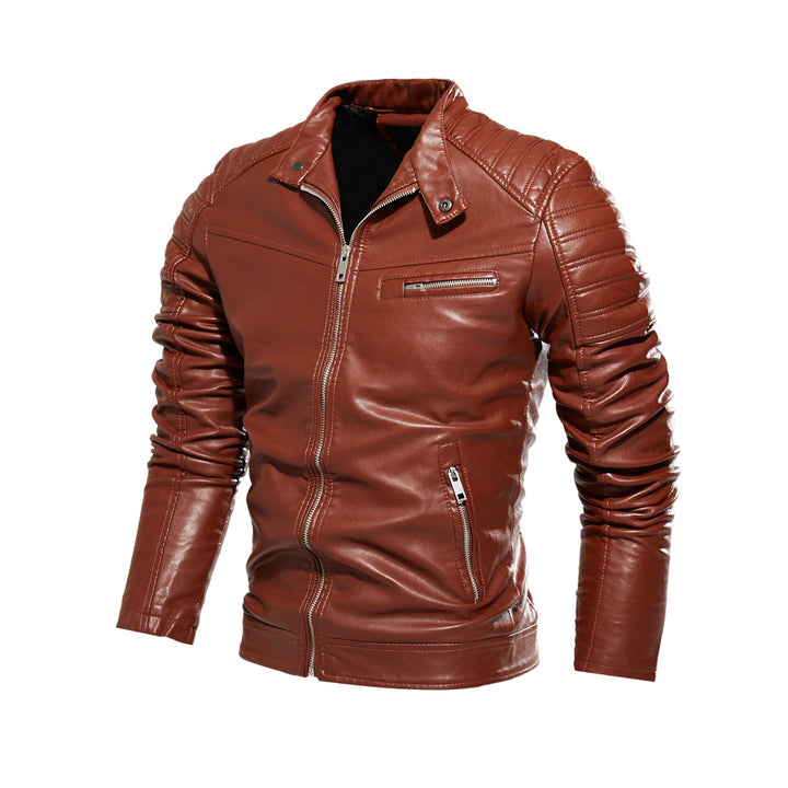 Herren Stylische Lederjacke mit Detailnähten Echo Archiv