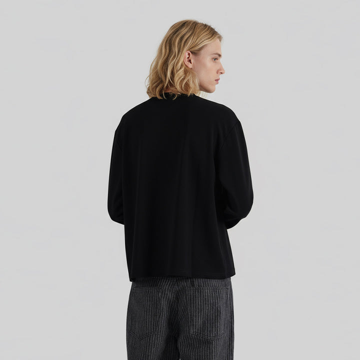 Herren Langarm-Shirt aus feiner Rippstruktur mit Rundhalsausschnitt Echo Archiv