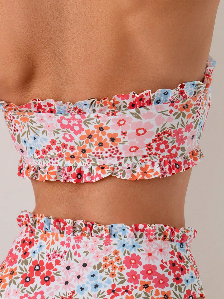 Damen Bandeau-Bikini mit verspieltem Rüschendesign Echo Archiv