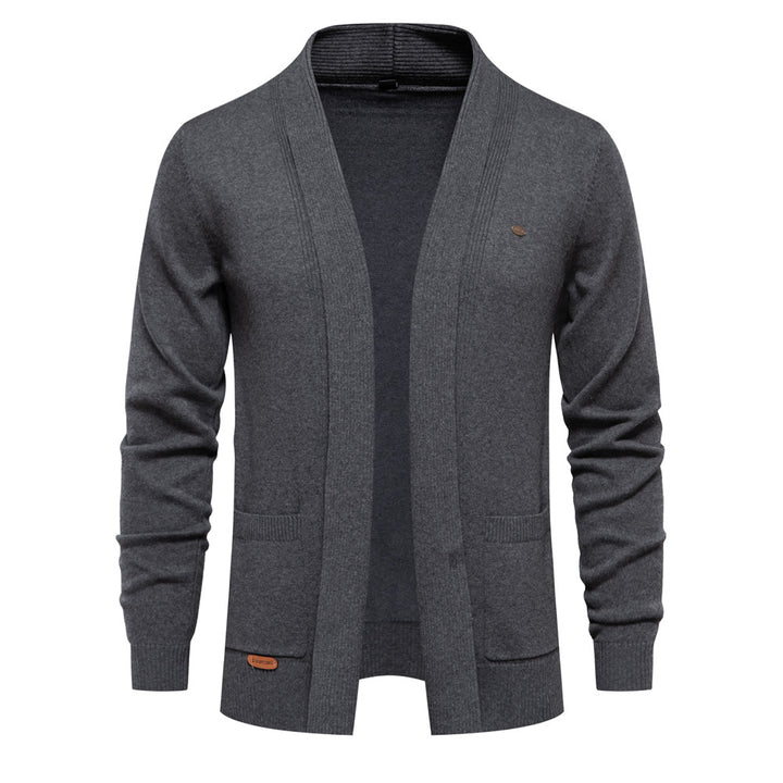 Herren Strickjacke mit offenem Schnitt und praktischen Taschen Echoarchiv