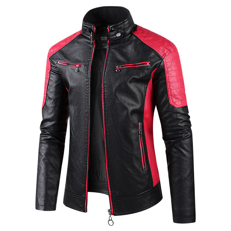 Herren Modische Bikerjacke aus Kunstleder Echo Archiv