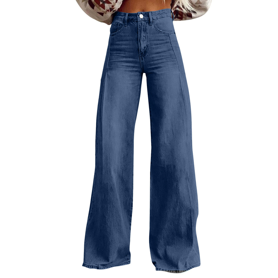 Damen nan hochgeschnittene Schlagjeans mit extra weitem Bein, figurstreckender Passform und dezenter Vintage-Waschung Echo Archiv