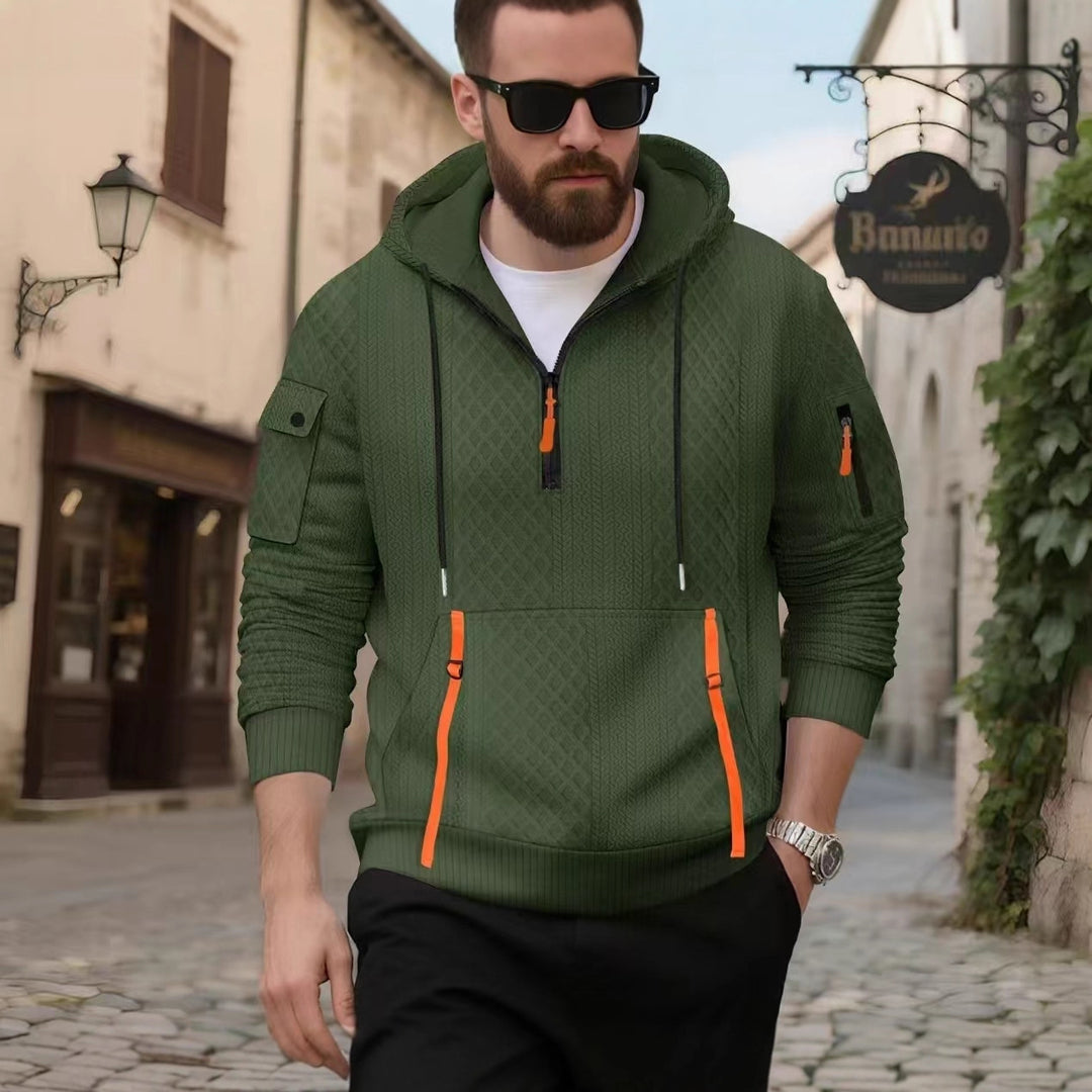 Herren stylischer Kapuzenpullover mit strukturiertem Design und praktischen Taschen Echoarchiv