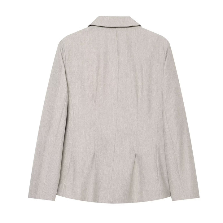 Damen Taillierter Zweiknopf-Blazer mit Pattentaschen und feiner Struktur Echo Archiv