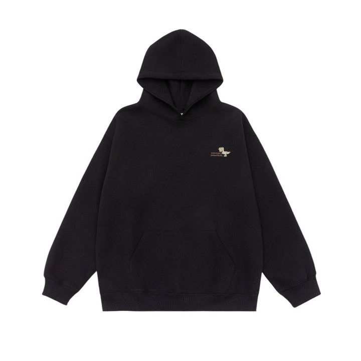 Unisex Oversize-Kapuzenpullover aus schwerer French-Terry mit Kängurutasche und dezenter Bruststickerei Echoarchiv