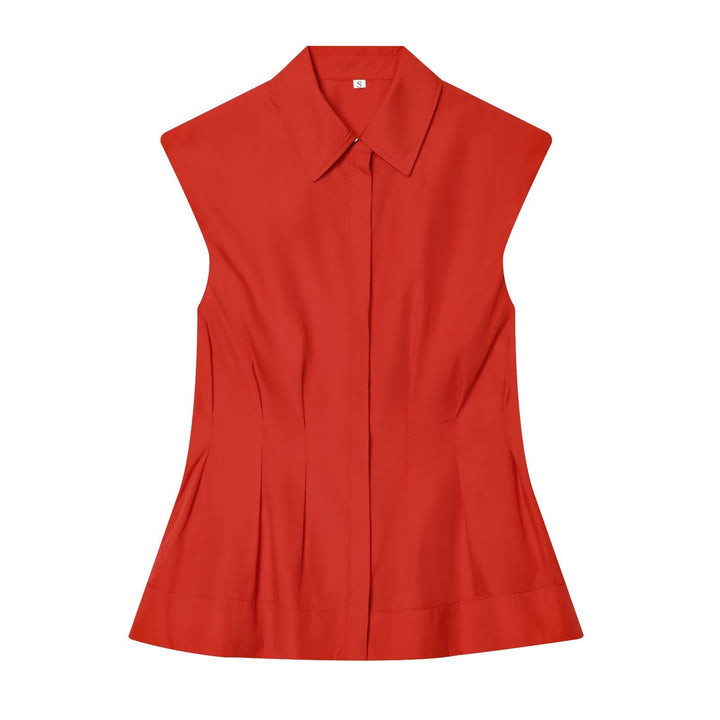 Damen ärmelloses Blusenshirt mit raffinierter Taillierung und elegantem Kragen Echo Archiv