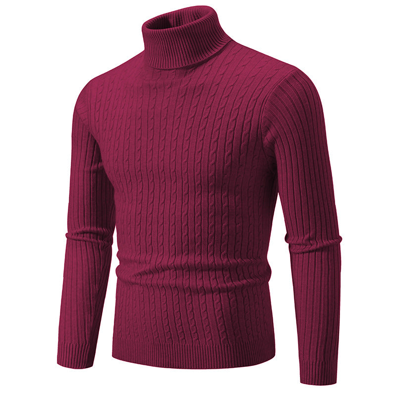 Herren Rollkragenpullover mit strukturiertem Zopfmuster Echoarchiv