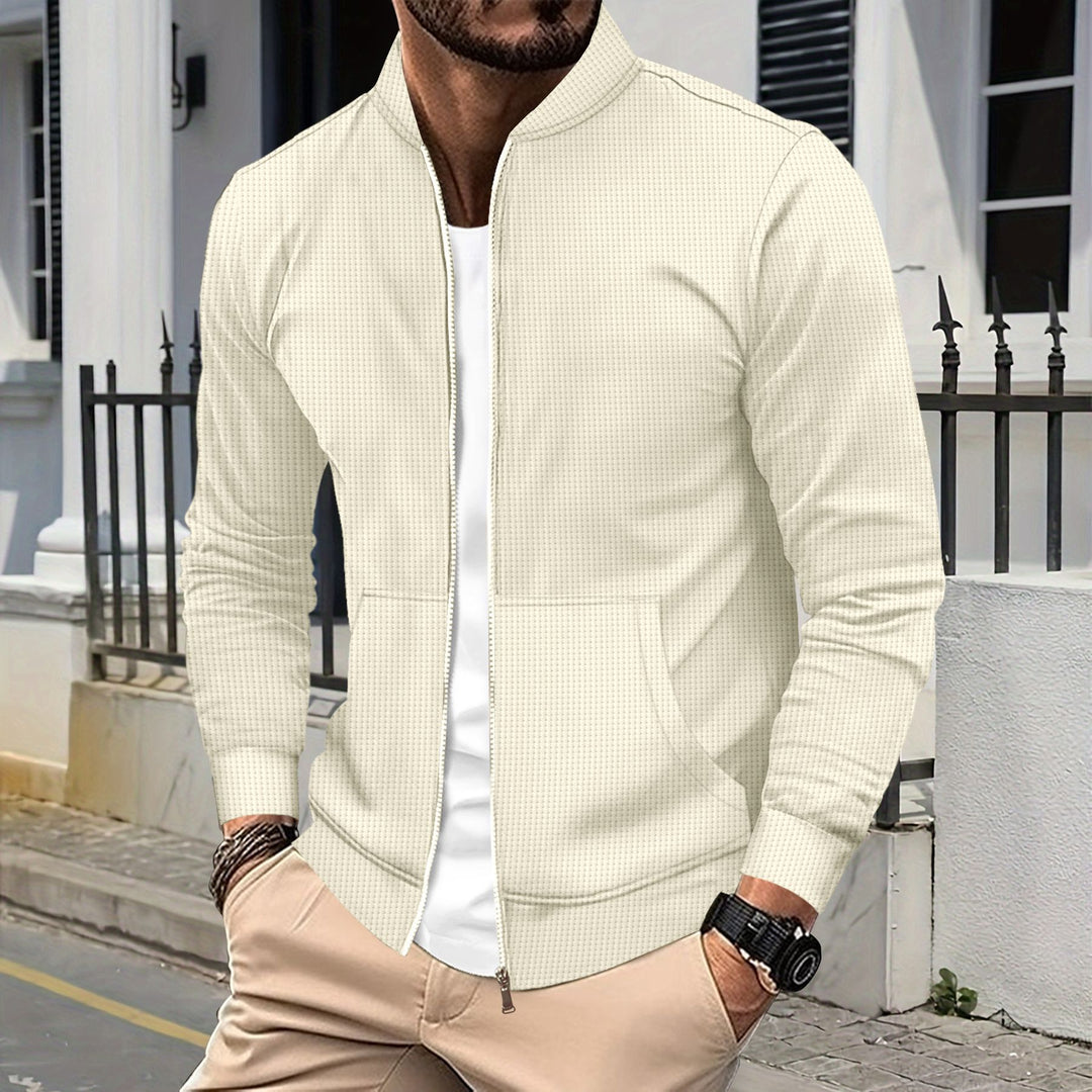 Herren sportliche Zip-Jacke mit strukturiertem Design und praktischen Taschen Echoarchiv