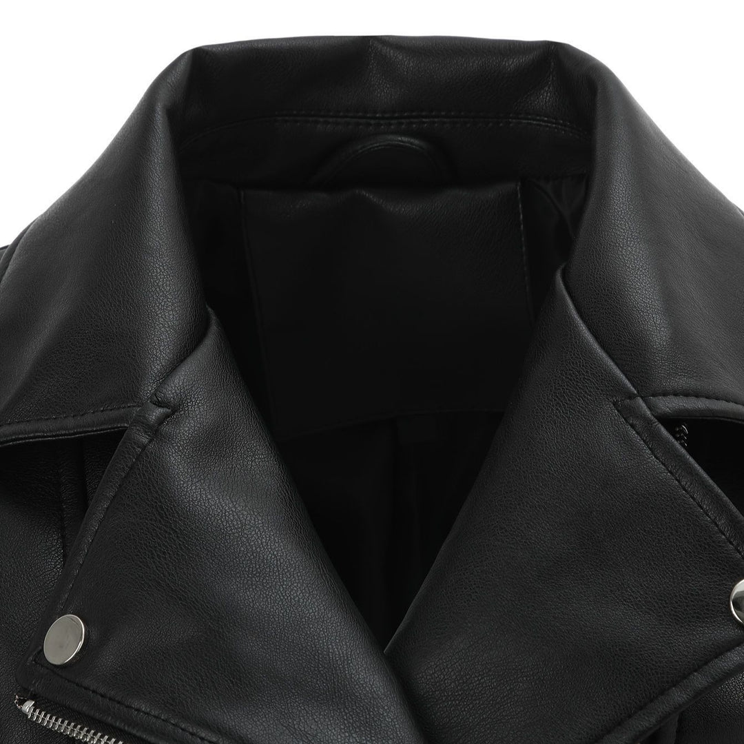 Damen Stylische und figurbetonte Bikerjacke mit Metallreißverschlüssen Echo Archiv