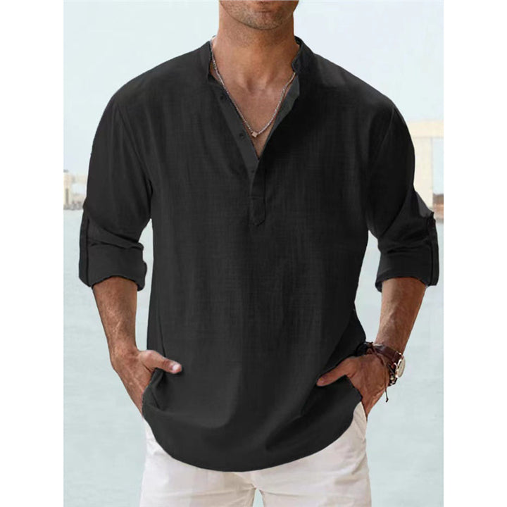 Herren Langarm Henley-Shirt mit lässigem Knopfverschluss und hochwertiger Baumwolle Echoarchiv
