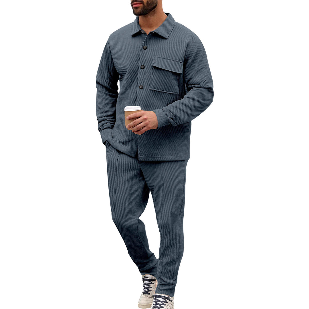Herren nan Hemdenjacke-Set mit aufgesetzter Klappentasche und konischer Komforthose Echo Archiv