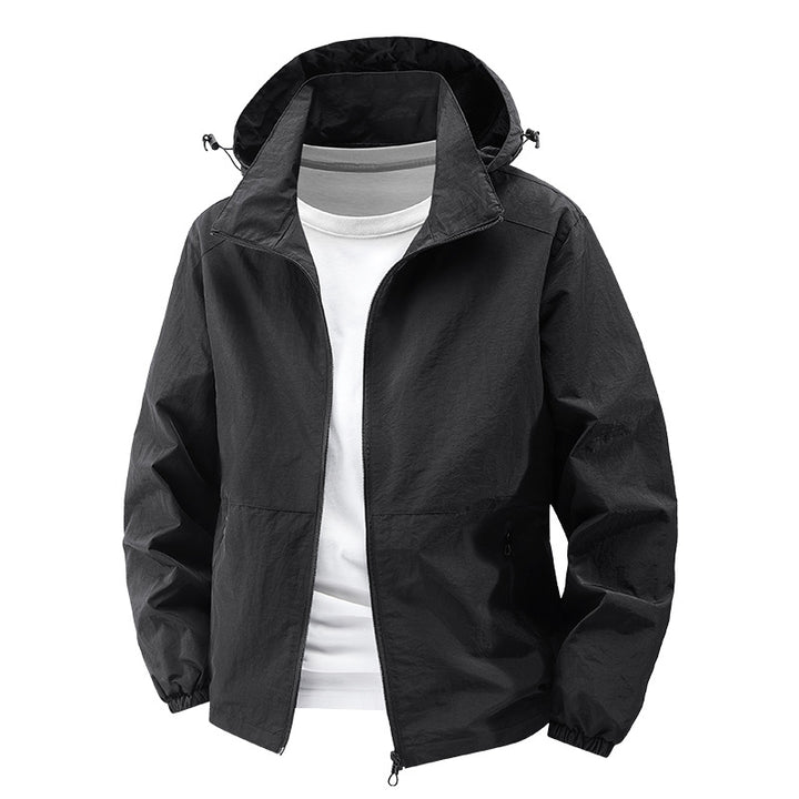 Herren nan packbare winddichte Softshell-Kapuzenjacke mit verstellbarer Kapuze Echo Archiv