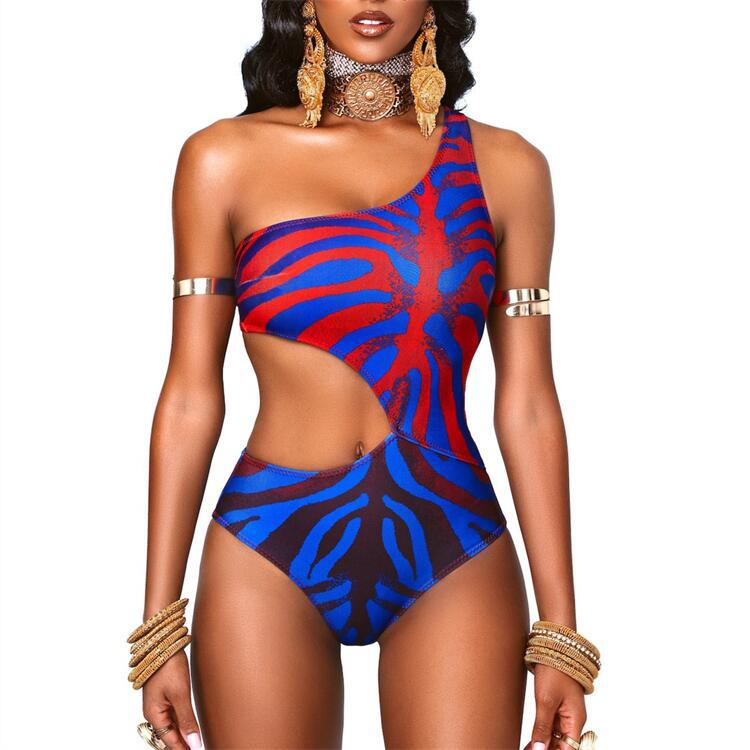 Damen asymmetrischer Cut-Out Badeanzug Echo Archiv