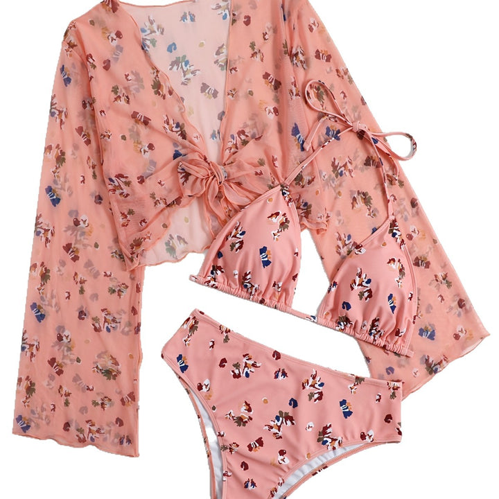 Damen transparentes Strandtop mit farbenfrohem Bikini Echo Archiv
