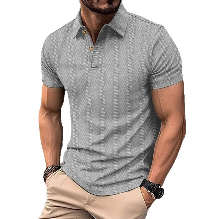 Herren Kurzarm Poloshirt mit strukturiertem Design und eleganter Knopfleiste Echoarchiv