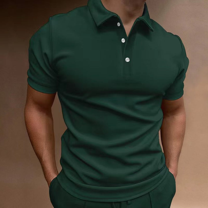 Herren Poloshirt mit modernem Stehkragen und kurzem Reißverschluss Echoarchiv