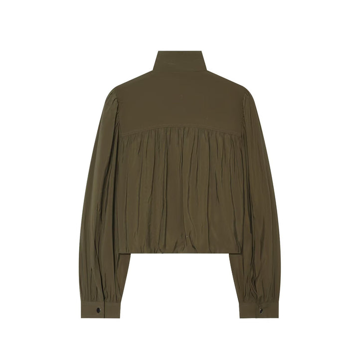Damen Zweiteiliges Ensemble aus plissiertem Cropped-Blouson mit Stehkragen und weiter Cargo-Hose Echo Archiv