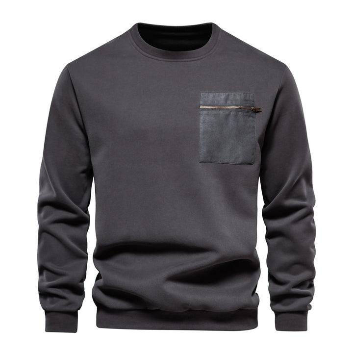 Herren Sweatshirt mit praktischem Brustreißverschluss und weichem Innenfutter Echoarchiv