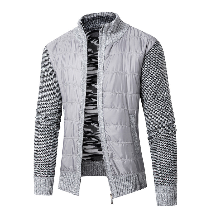 Herren modische Übergangsjacke mit modernem Stehkragen und strukturiertem Design Echoarchiv