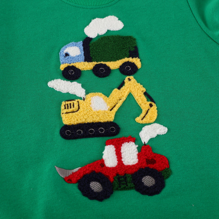 Jungen Sweatshirt mit buntem Bagger- und Lkw-Motiv Echo Archiv