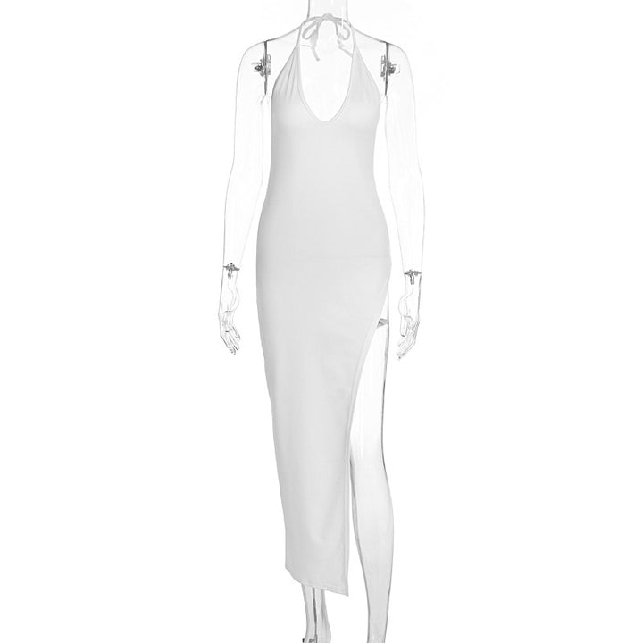 Damen atemberaubendes Maxikleid mit raffiniertem V-Ausschnitt und hohem Schlitz Echo Archiv