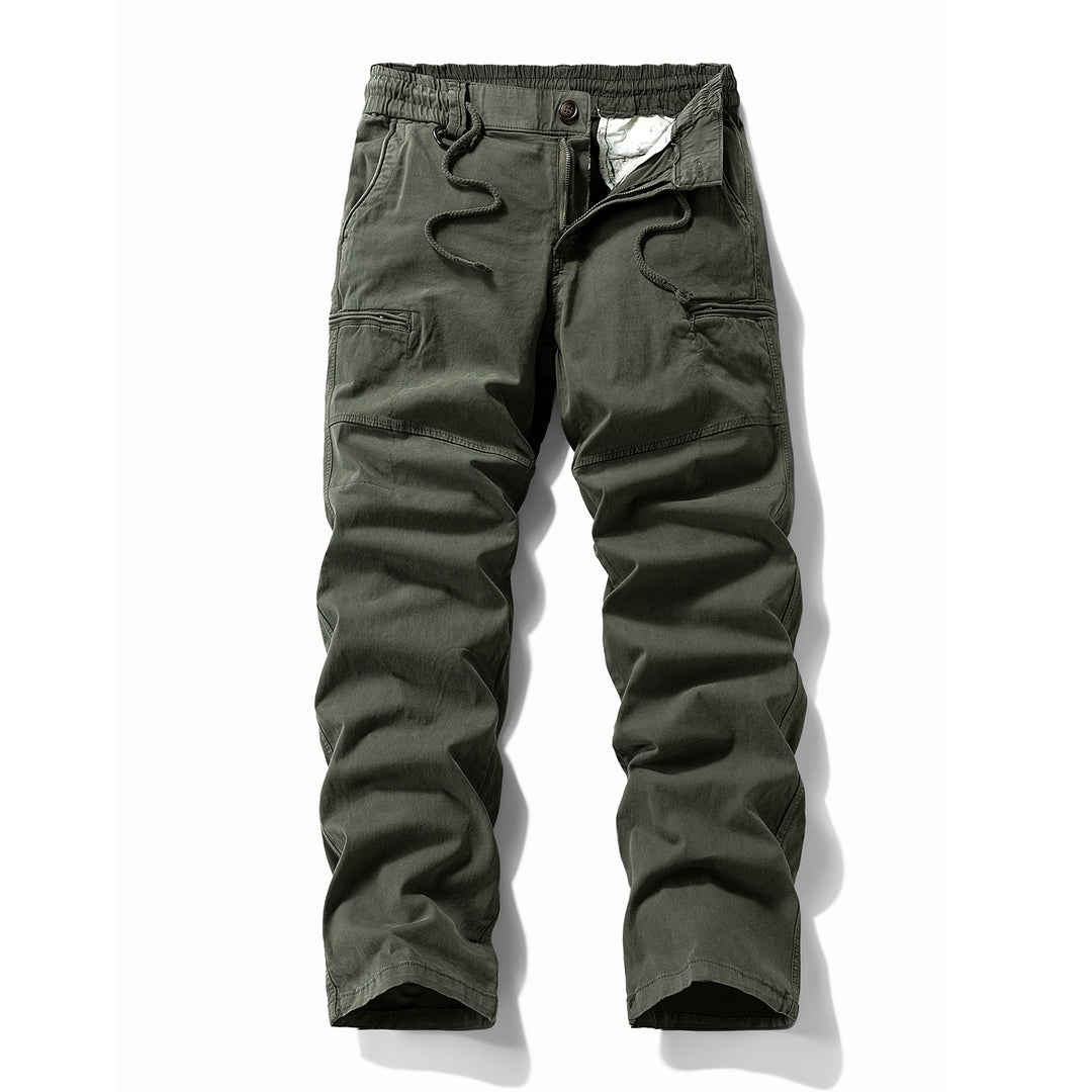 Herren Komfort-Canvas-Cargo-Hose mit elastischem Tunnelzugbund, Kniepaneelen und Multifachtaschen Echo Archiv
